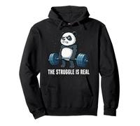 The Struggle is Real Panda Fitness Haltérophilie Deadlifting Sweat à Capuche