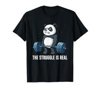 The Struggle is Real Panda Fitness Haltérophilie Deadlifting T-Shirt
