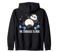 The Struggle is Real Panda Workout Humor Sweat à Capuche