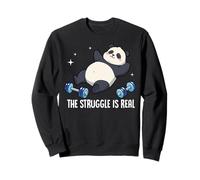 The Struggle is Real Panda Workout Humor Sweatshirt