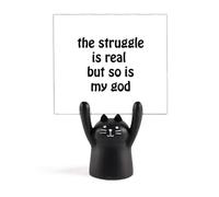 The Struggle is Real Support pour mémo avec citation en forme de chat Noir