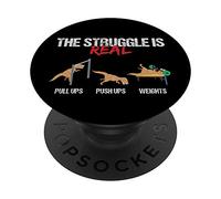 The Struggle Is Real - T-Rex Dinosaur - Workout Fitness PopSockets Support et Grip pour Smartphones et Tablettes