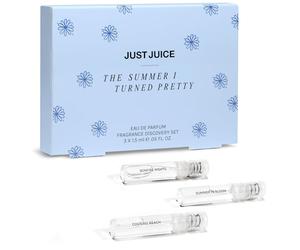 The Summer I Turned Pretty Discovery Set by Just Juice for Women - 3 x 0.05 oz - Cousins Beach EDP Spray (Mini), Summer in Bloom, Bonfire Nights