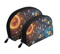 The Sun and Other Planets Trousse de toilette de voyage portable 2 pièces, blanc, Taille unique