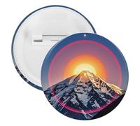 The Sun Badge Épingles rondes en métal léger pour sac à dos, épingles à boutons tendance pour chemises, vestes, châle, manteau, unisexe, 5PCS, Fer blanc, épingles rondes en métal