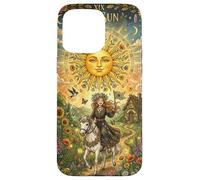 The Sun Tarot Card Celestial Maiden Horse Coque pour iPhone 15 Pro Max