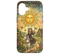 The Sun Tarot Card Celestial Maiden Horse Coque pour iPhone 16