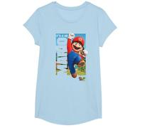 The Super Mario Bros. Movie It’s-a Me Mario Poster T-Shirt, Fille, Bleu Céleste, S