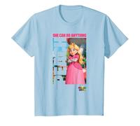 The Super Mario Bros. Movie She Can Do Anything Peach Poster T-Shirt, Enfant, Bleu Céleste, 3 Ans