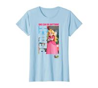The Super Mario Bros. Movie She Can Do Anything Peach Poster T-Shirt, Femme, Bleu Céleste, 3XL