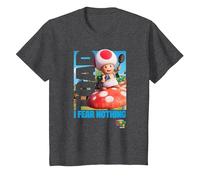 The Super Mario Bros. Movie Toad I Fear Nothing Poster T-Shirt, Enfant, Chiné Foncé, 10 Ans