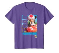 The Super Mario Bros. Movie Toad I Fear Nothing Poster T-Shirt, Enfant, Violet Chiné, 8 Ans