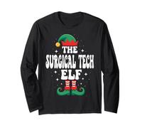 The Surgical Tech Elf Funny Christmas Matching Family Manche Longue