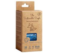 The Sustainable People 120 Sacs à déjections canines recyclés | Grand, Résistant, Anti-fuite (15 µm), Blue Angel certifié, Min. 80% de matériaux recyclés (PE), Fabriqué en UE, 8 rouleaux