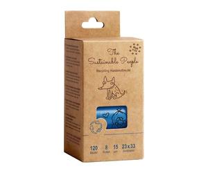 The Sustainable People TSP sacs à déjections canines recyclés - certifiés Blue Angel - grands, anti-fuites - Made in EU - 120 pcs - min. 80% recyclé post-consommation (PE) -fort (15µm)- modèle 23x33cm