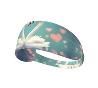 The Swan in Love Bandeau de sport élastique doux doux pour la peau absorbant la transpiration Respirant pour une variété de sports de plein air