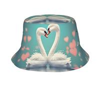 The swan in Love Chapeau cloche unisexe pour adulte, anti-rétrécissement, léger, respirant, pliable, facile à ranger, noir, taille unique