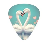 The Swan in Love Lot de 12 médiators antidérapants durables pour guitare électrique, guitare acoustique, ukulélé