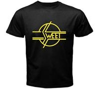 The Sweet Band Glam 70's Classic Rock Band Men's Black T-Shirt Size S to 3XL Black