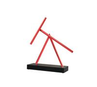 The Swinging Sticks Basic - L'illusion d'un mouvement perpétuel | Double pendule en aluminium noir & rouge | Sculpture apaisante et captivante pour les espaces créatifs et les amateurs d'art technique