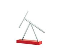 The Swinging Sticks® Basic - Sculpture en Mouvement en Rouge & Aluminium | Fascinant élément à Double Suspension et à Rotation Continue | Inspiré par la Physique, Le Chaos et l'esthétique