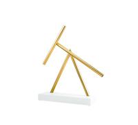 The Swinging Sticks Original Basic - Élégante sculpture en mouvement en blanc et doré - Décoration cinétique pour des espaces de vie et de travail élégants - Design rencontre la dynamique