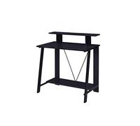 The Table Top is All Made of Wood Creating A Simple and Rustic Appearance Writing Desk Black Finish Office Study Table Study Desk with Storage