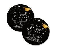 The Tassel was Worth The Hassle Lot de 30 étiquettes de bouteille de 6,3 cm cercle avec trou pour ficelle Champagne Décoration de fête