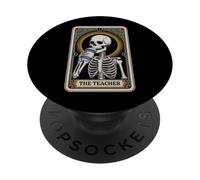 The Teacher Carte de Tarot Squelette Halloween pour Professeur de café PopSockets PopGrip Adhésif