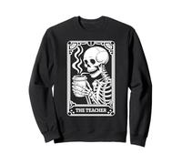 The Teacher Carte de Tarot Squelette Halloween pour Professeur de café Sweatshirt