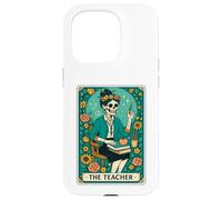 The Teacher Tarot Card Skeleton Vintage Classroom Halloween Coque pour iPhone 15 Pro