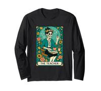 The Teacher Tarot Card Skeleton Vintage Classroom Halloween Manche Longue