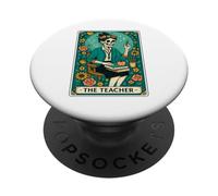 The Teacher Tarot Card Skeleton Vintage Classroom Halloween PopSockets PopGrip Adhésif