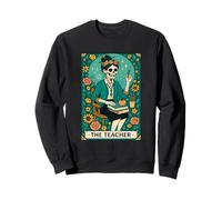 The Teacher Tarot Card Skeleton Vintage Classroom Halloween Sweatshirt