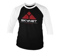 The Terminator Officiellement sous Licence Skynet Manches 3/4 T-Shirt (Blanc-Noir), Large