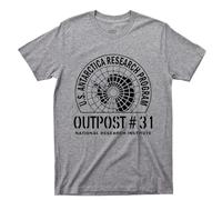 The Thing Outpost 31 T Shirt U.S. Antarctica Research Program Horror Science Fiction Movie Tee(Large)