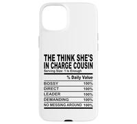 The think she's in charge cousin nutrition cousins hommes femmes Coque pour iPhone 15 Plus