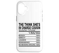 The think she's in charge cousin nutrition cousins hommes femmes Coque pour iPhone 16 Plus