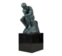 The Thinker by Auguste Rodin Statue en bronze - Sculpture patine verte de 20,1 cm sur base en marbre, réplique d'art classique