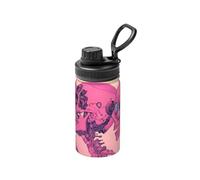 The Three Pink Skulls Look to The Left Bouteille d'eau isotherme de 355 ml avec motif imprimé complet, étanche, en acier inoxydable et durable pour l'extérieur