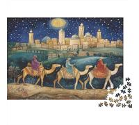 The Three Wise Men on Camels,Dessin animéPuzzles 1000 Pièces pour Adultes, Jeux Éducatifs