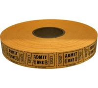 The Ticket Gurus - 2000 tickets de tombola numérotés consécutivement Orange Admit One Single Roll