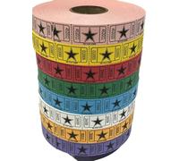 The Ticket Gurus - (8) rouleaux étoile simple - 2000 tickets par rouleau - 8 couleurs différentes expédiées.