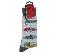 The Tie Studio Chaussettes d'hélicoptère - Chaussettes fantaisie en coton majoritaire pour homme Taille 39-45