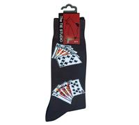 The Tie Studio Chaussettes fantaisie en coton majoritaire pour cartes à jouer Taille 39-45 Motif pont éventail