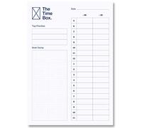 The Time Box - Planificateur quotidien de gestion du temps - Bloc de planification des listes de choses à faire - Bloc-notes horaire vierge - Organiseur personnel pour le travail - 60 feuilles non