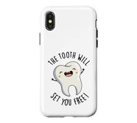 The Tooth Will Set Free Funny Dental Pun Coque pour iPhone X/XS