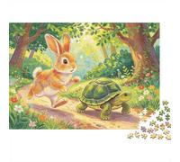 The Tortue Terrestre Puzzles pour Adultes 1000Pc Recycled Material The Hare Puzzle Jeu Éducatif Décompression Jeu Parent-Enfant Props for Home 52x38cm/1000pcs