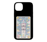 The Tower Kawaii Carte de Tarot Pastel Illustration céleste Coque pour iPhone 14 Plus