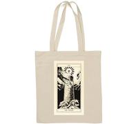 The Tower Sac fourre-tout en coton naturel Motif carte de tarot Blanc